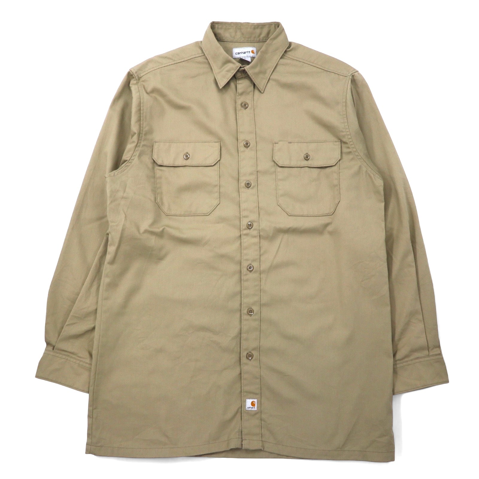 Carhartt camicia da lavoro in twill L TALL beige poliestere cotone S224 Made in Mexico
