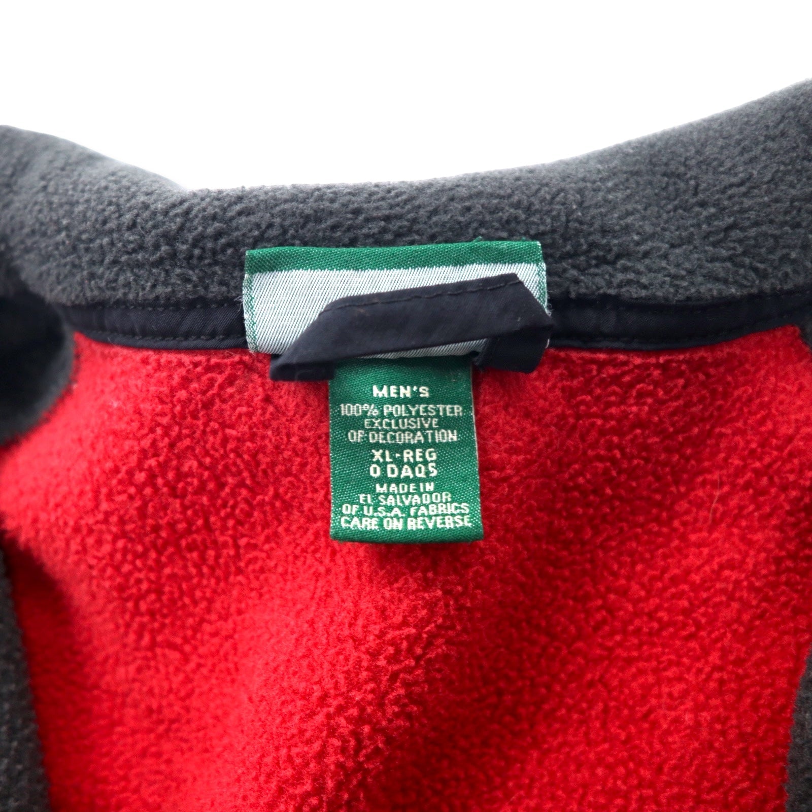 L.L.Bean anni '90 giacca in pile con zip intera POLARTEC taglia XL rossa in poliestere etichetta a montagna made in El Salvador