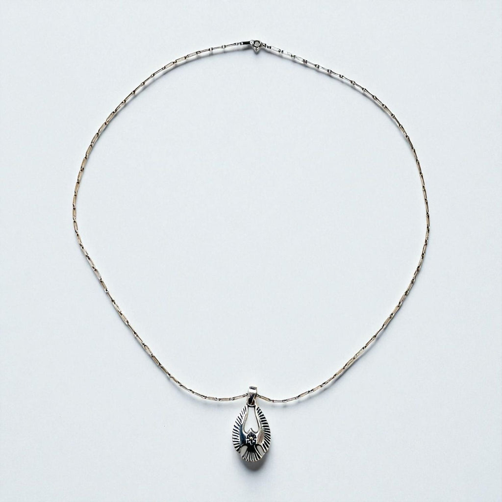 Vintage Silver Thunderbird Necklace インディアンジュエリー シルバー ネックレス イーグル SILVER 925 ホピチェーン
