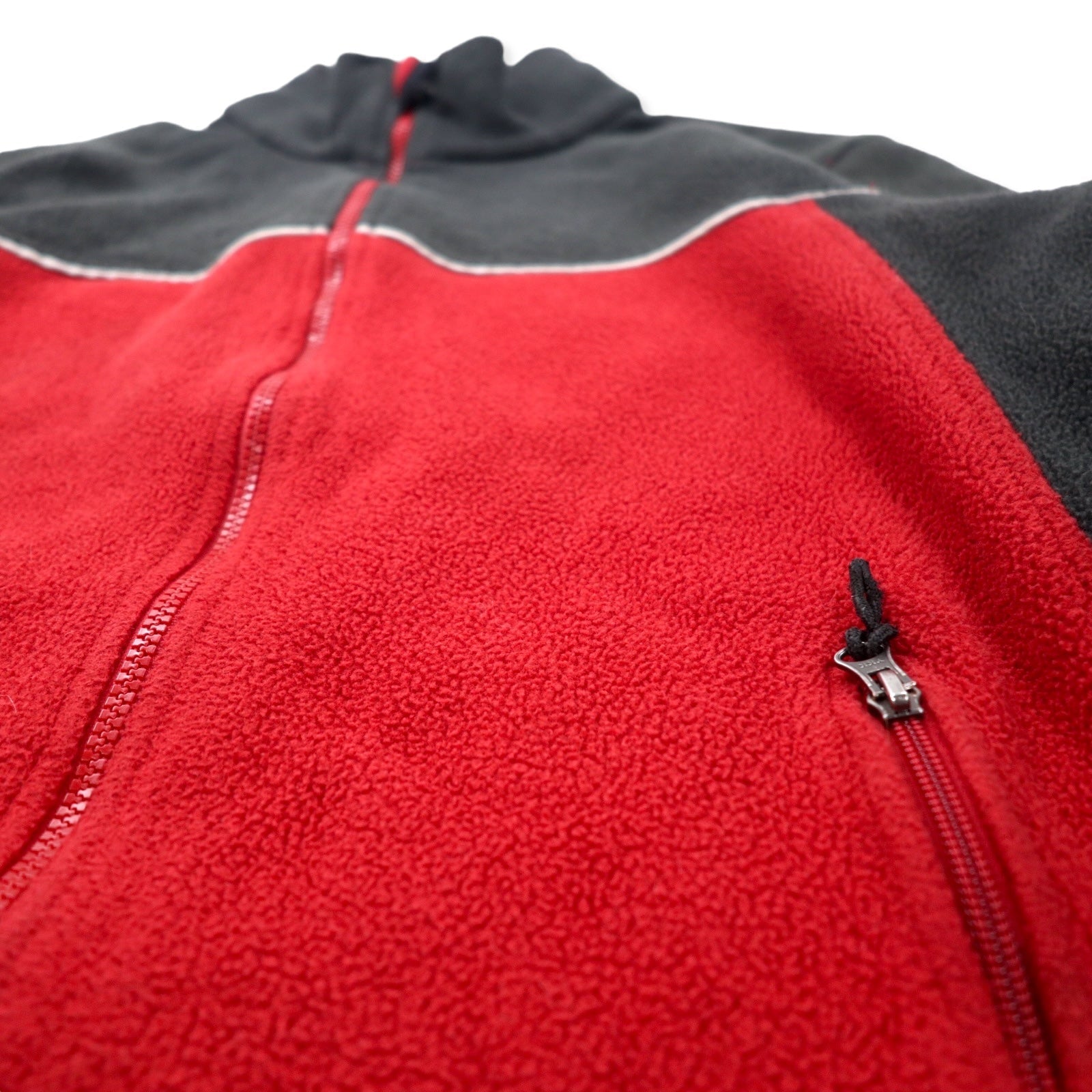 L.L.Bean anni '90 giacca in pile con zip intera POLARTEC taglia XL rossa in poliestere etichetta a montagna made in El Salvador