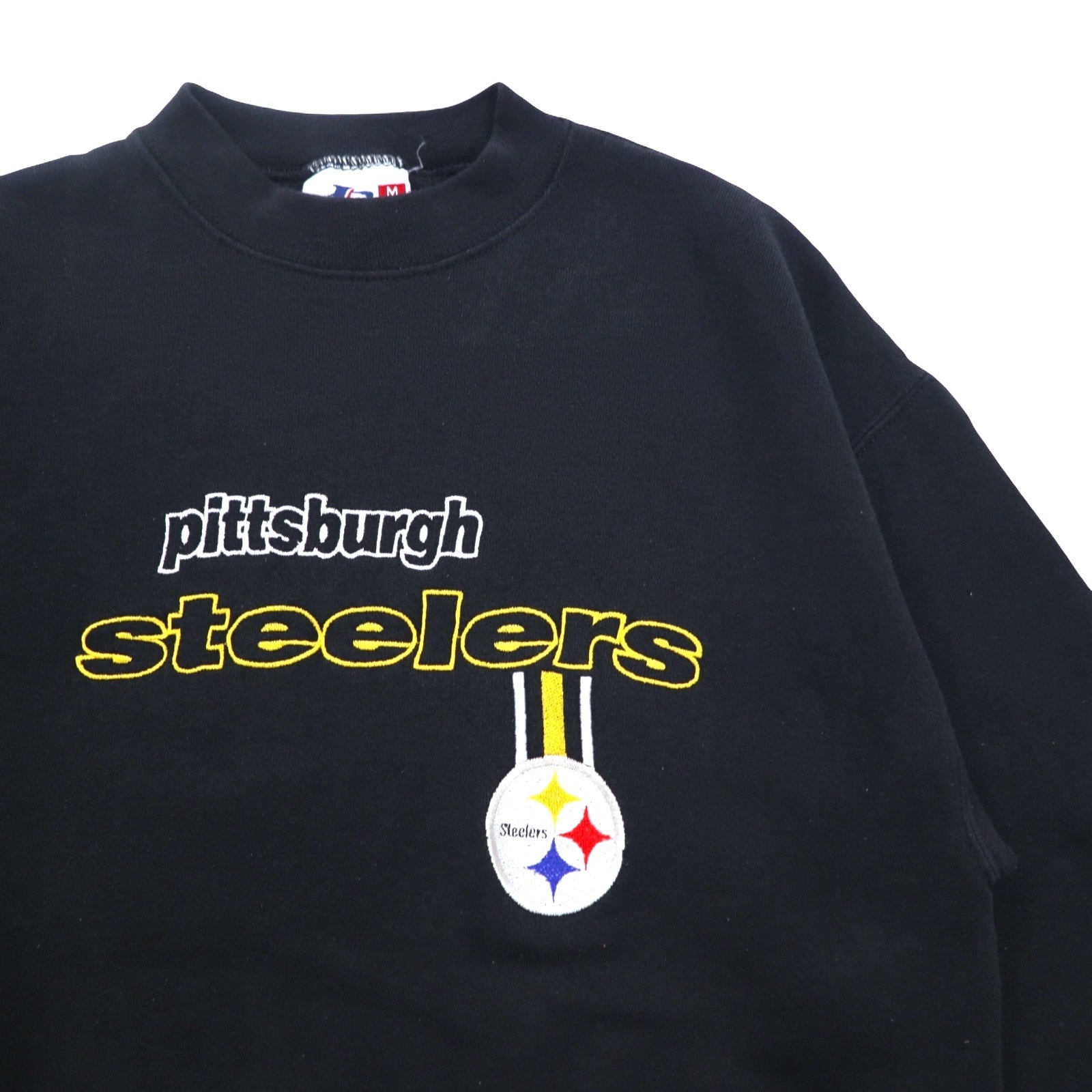 FELPA LOGO ATHLETIC ANNI '90 NFL RICAMATA M NERA PITTSBURGH STEELERS MADE IN MEXICO