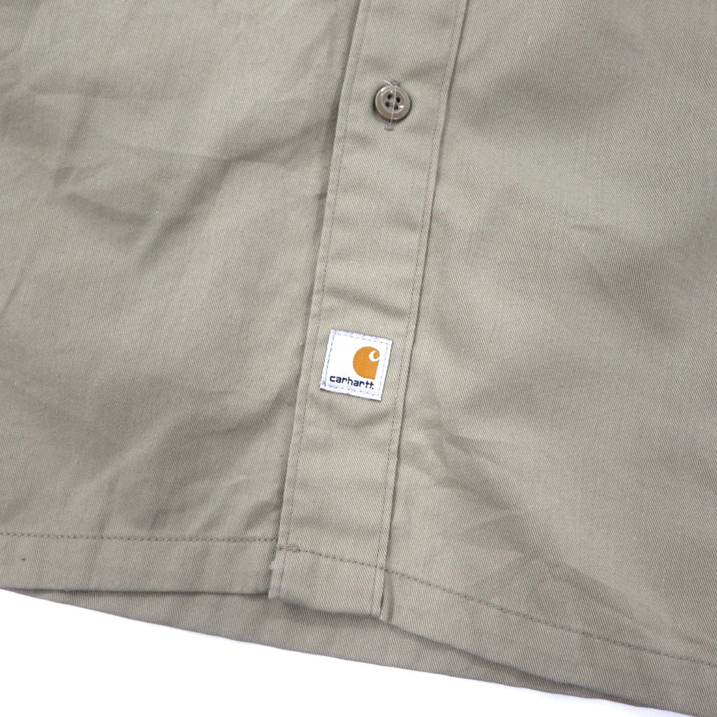 Carhartt camicia da lavoro in twill L TALL beige poliestere cotone S224 Made in Mexico