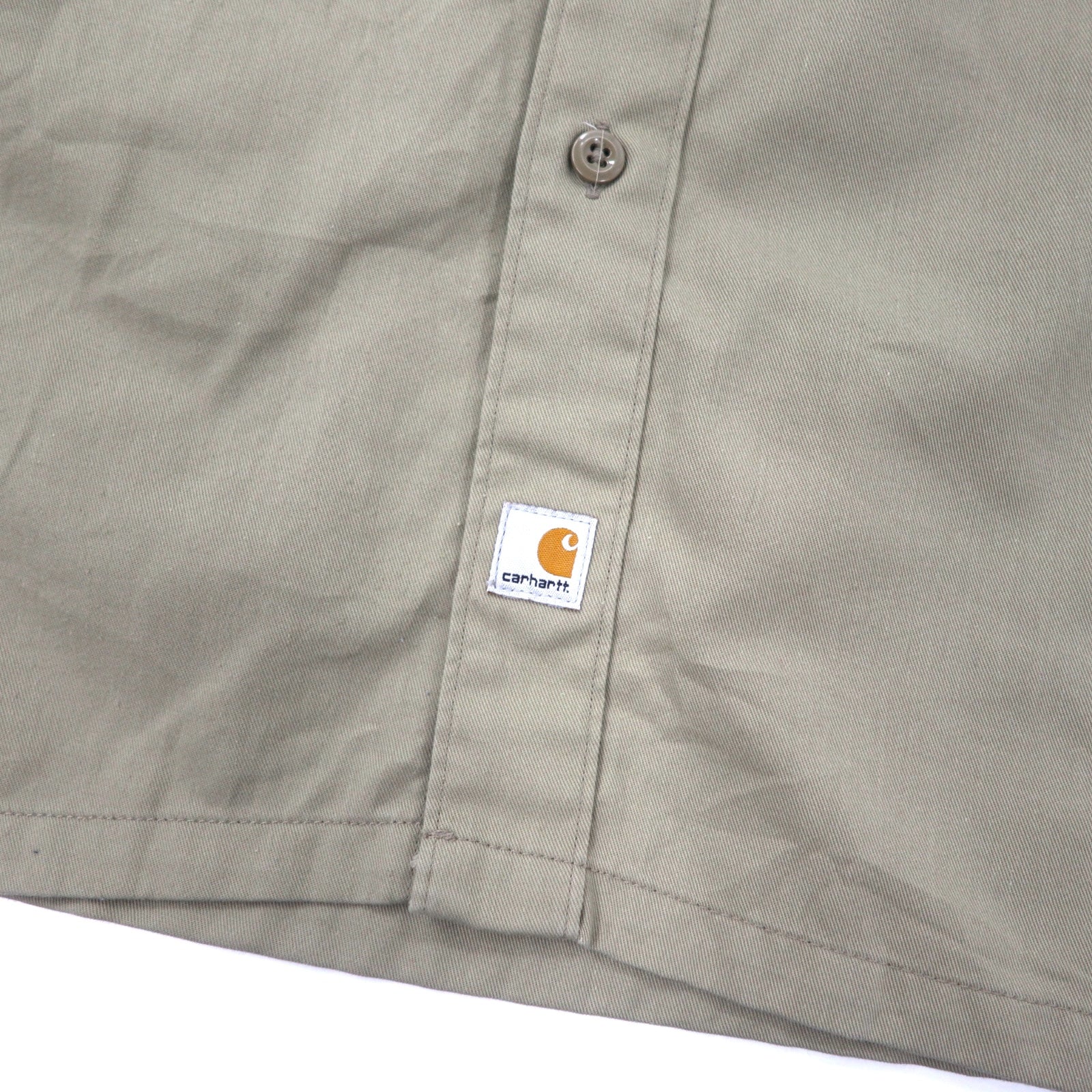 Carhartt camicia da lavoro in twill L TALL beige poliestere cotone S224 Made in Mexico