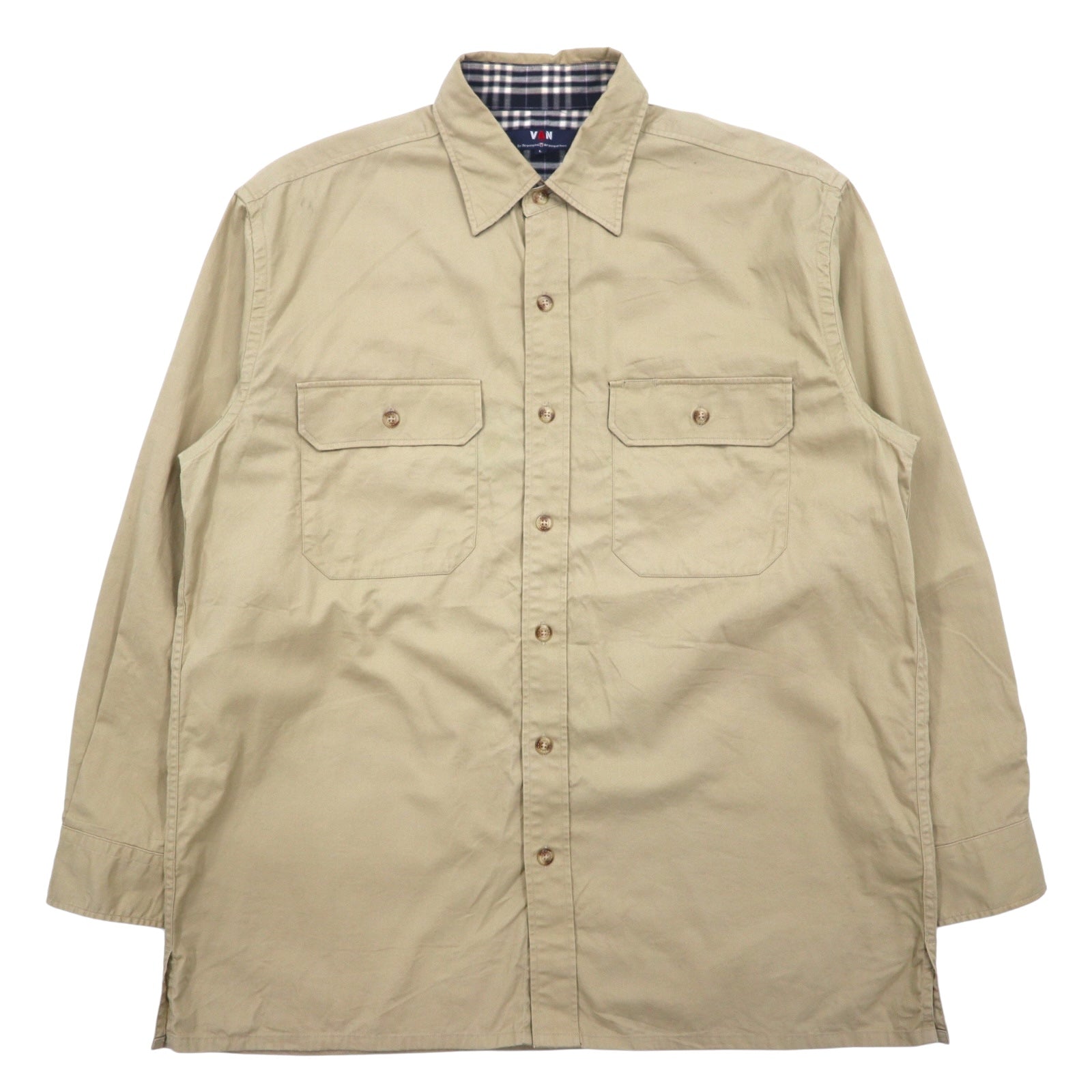 VAN -JAC- Work Shirt L Beige Cotone Boxy