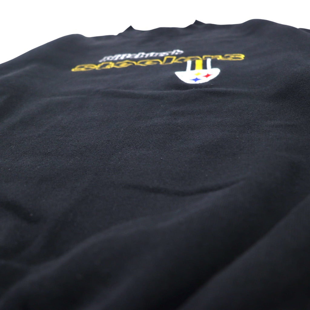 LOGO ATHLETIC 90年代 NFL 刺繍 スウェット M ブラック PITTSBURGH STEELERS メキシコ製