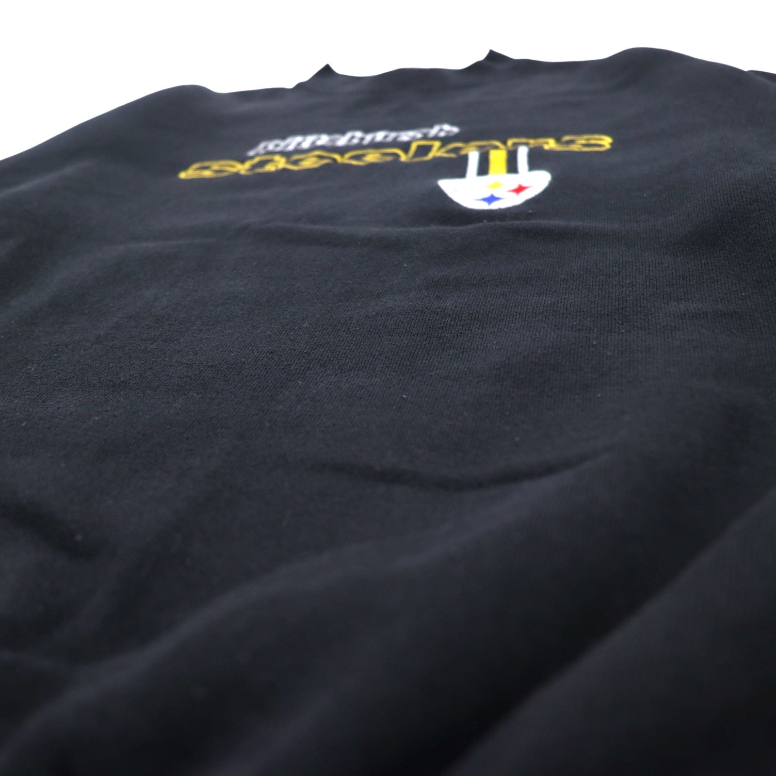 FELPA LOGO ATHLETIC ANNI '90 NFL RICAMATA M NERA PITTSBURGH STEELERS MADE IN MEXICO