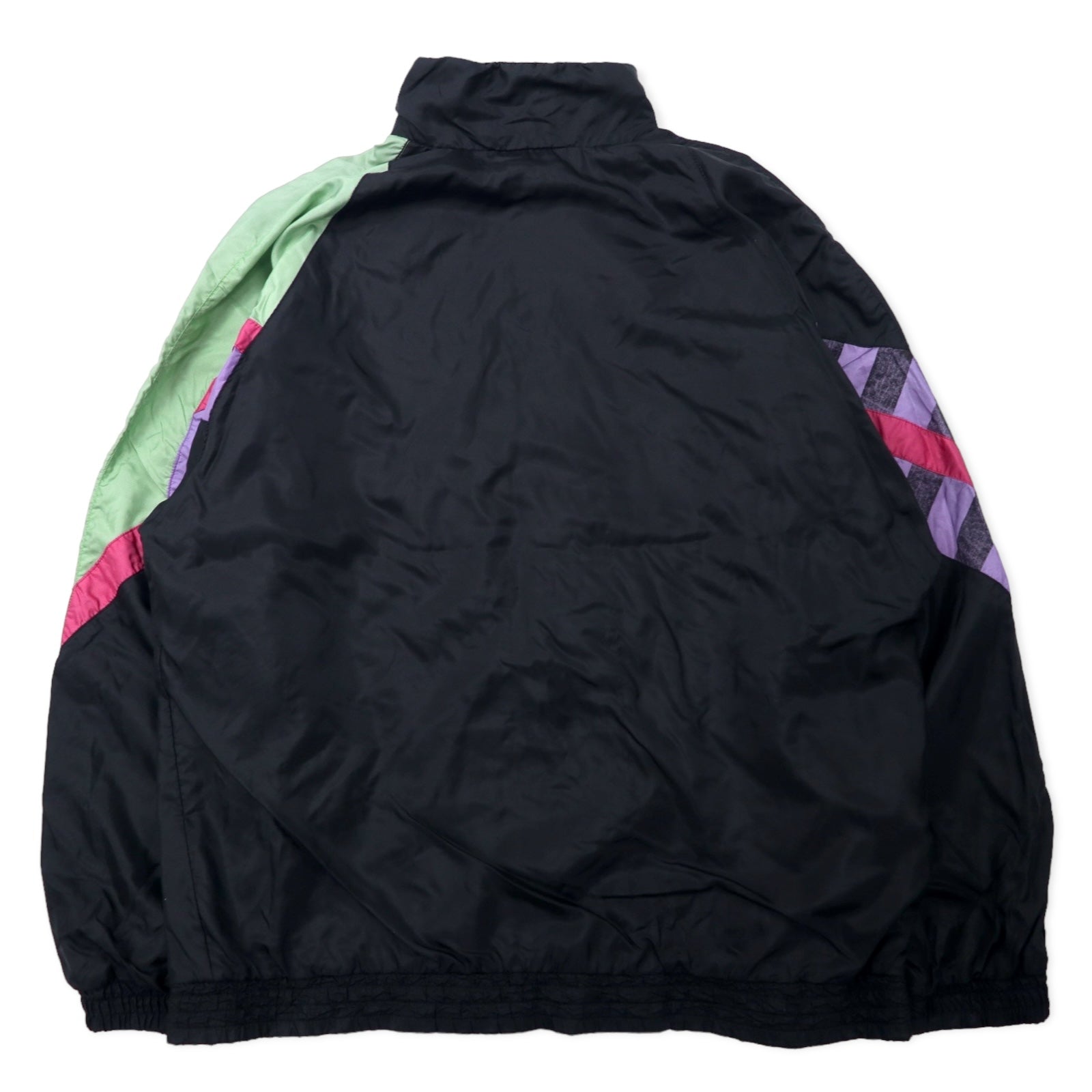 Giacca a vento in nylon Adidas anni '90, F180, nera, con logo Trefoil e etichetta argento, taglia grande