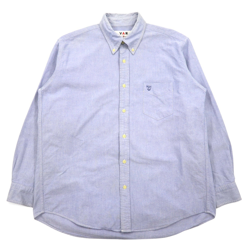 VAN -JAC- Camicia Button-down Oxford L Blu Cotone Logo ricamato