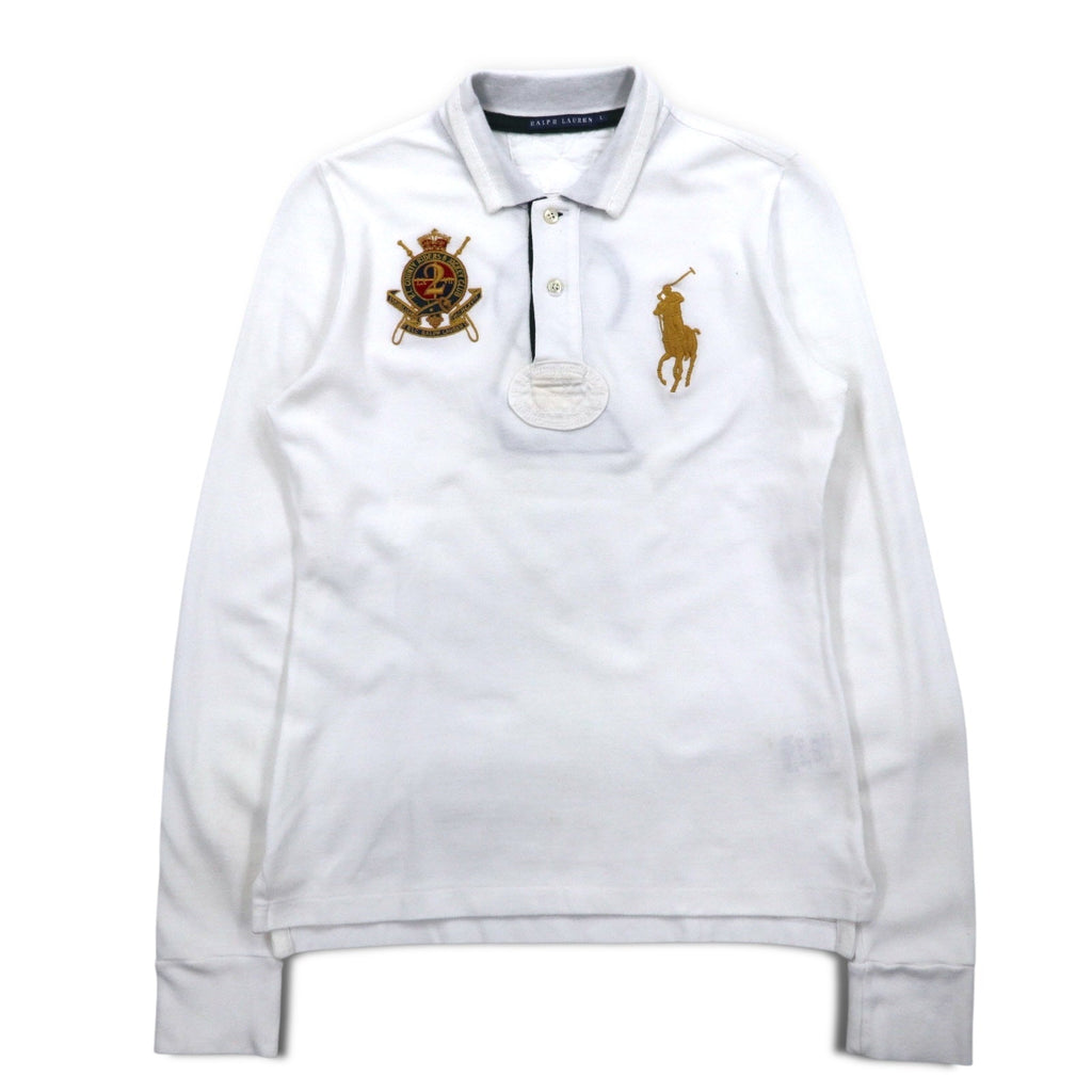 RALPH LAUREN Big Pony Maglia Rugby L Bianca Numerata R.L COUNTRY RIDERS & JOCKEY CLUB