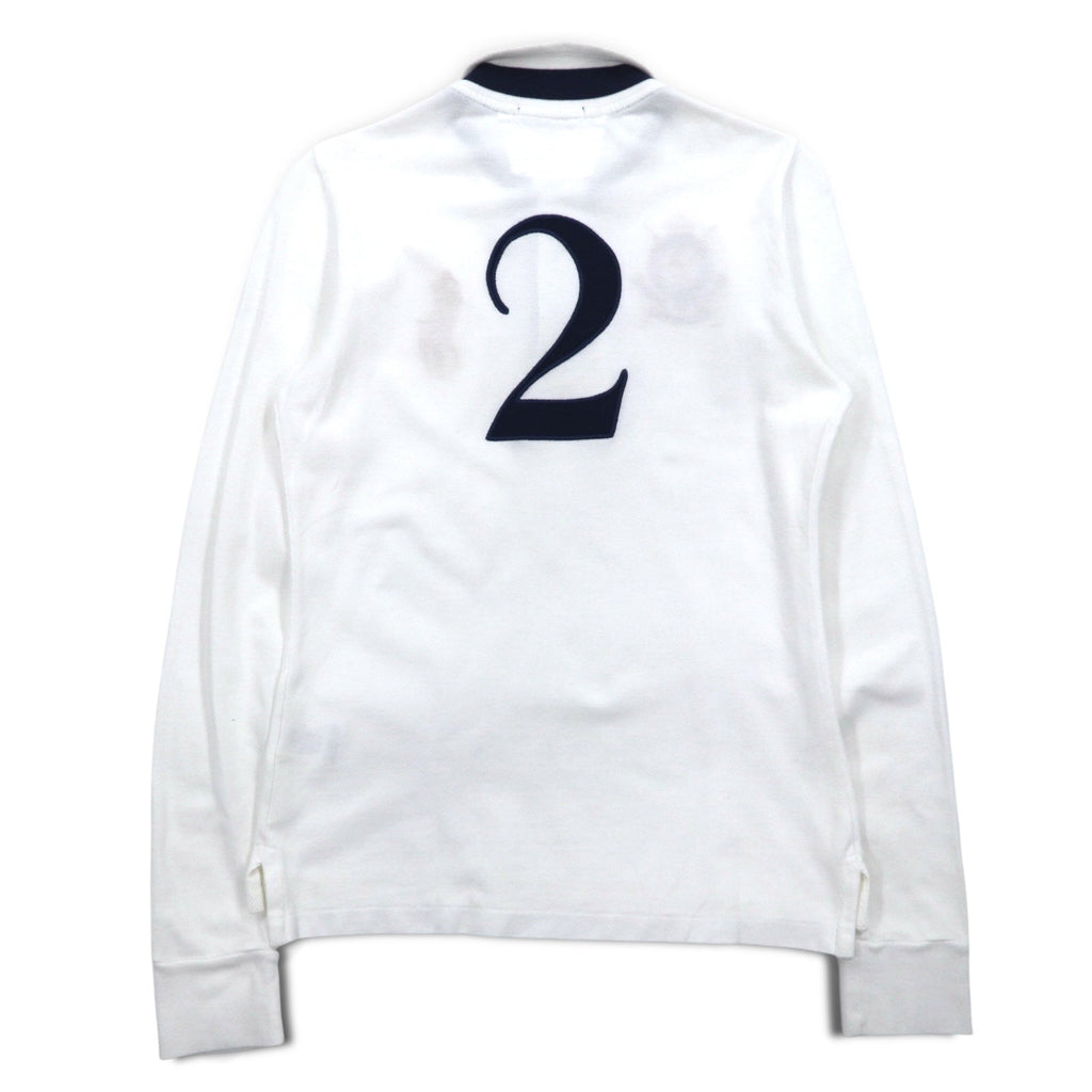 RALPH LAUREN Big Pony Maglia Rugby L Bianca Numerata R.L COUNTRY RIDERS & JOCKEY CLUB