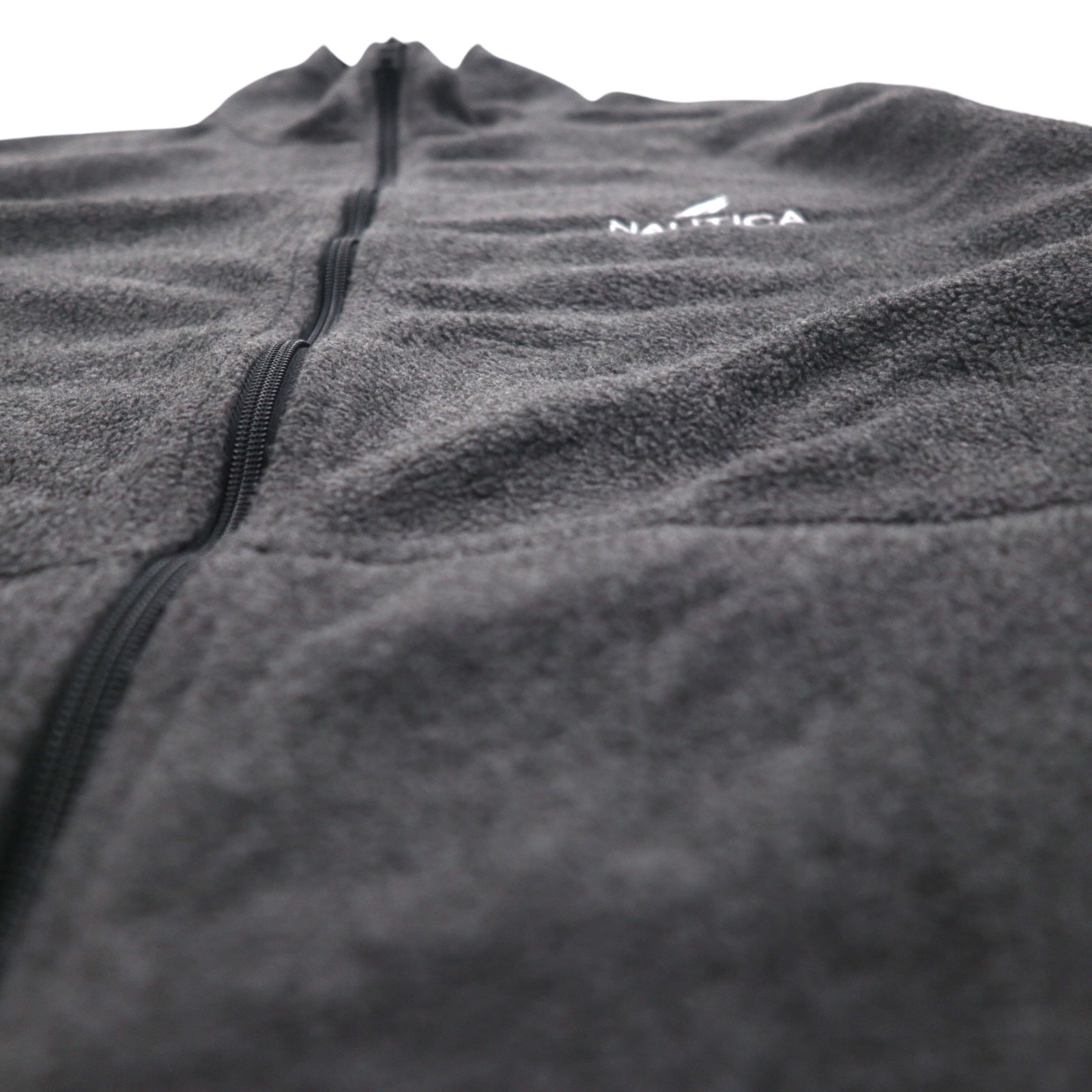 NAUTICA フルジップ フリースジャケット XL グレー ドローコード