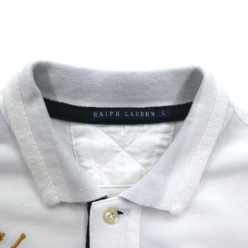 RALPH LAUREN Big Pony Maglia Rugby L Bianca Numerata R.L COUNTRY RIDERS & JOCKEY CLUB