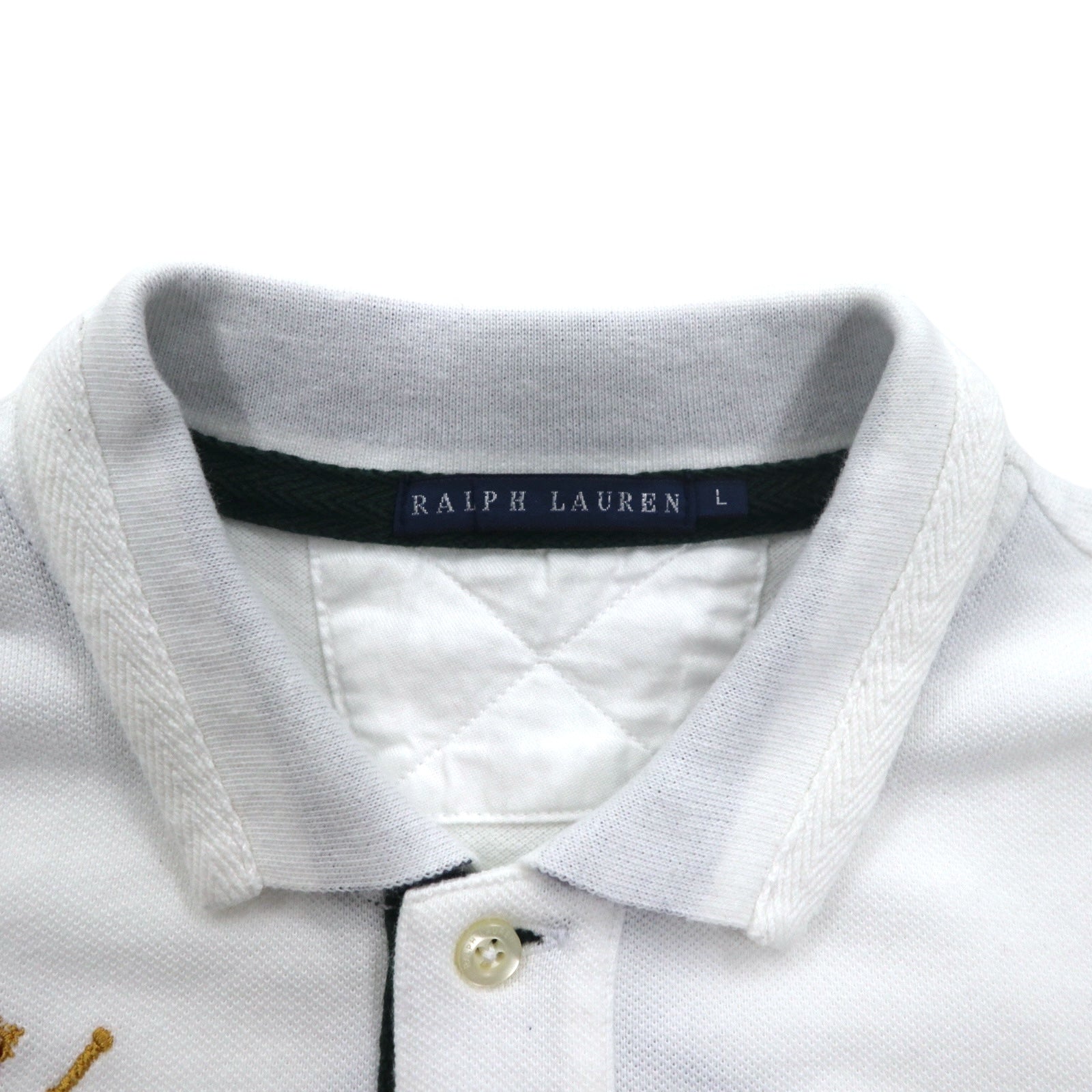 RALPH LAUREN Big Pony Maglia Rugby L Bianca Numerata R.L COUNTRY RIDERS & JOCKEY CLUB