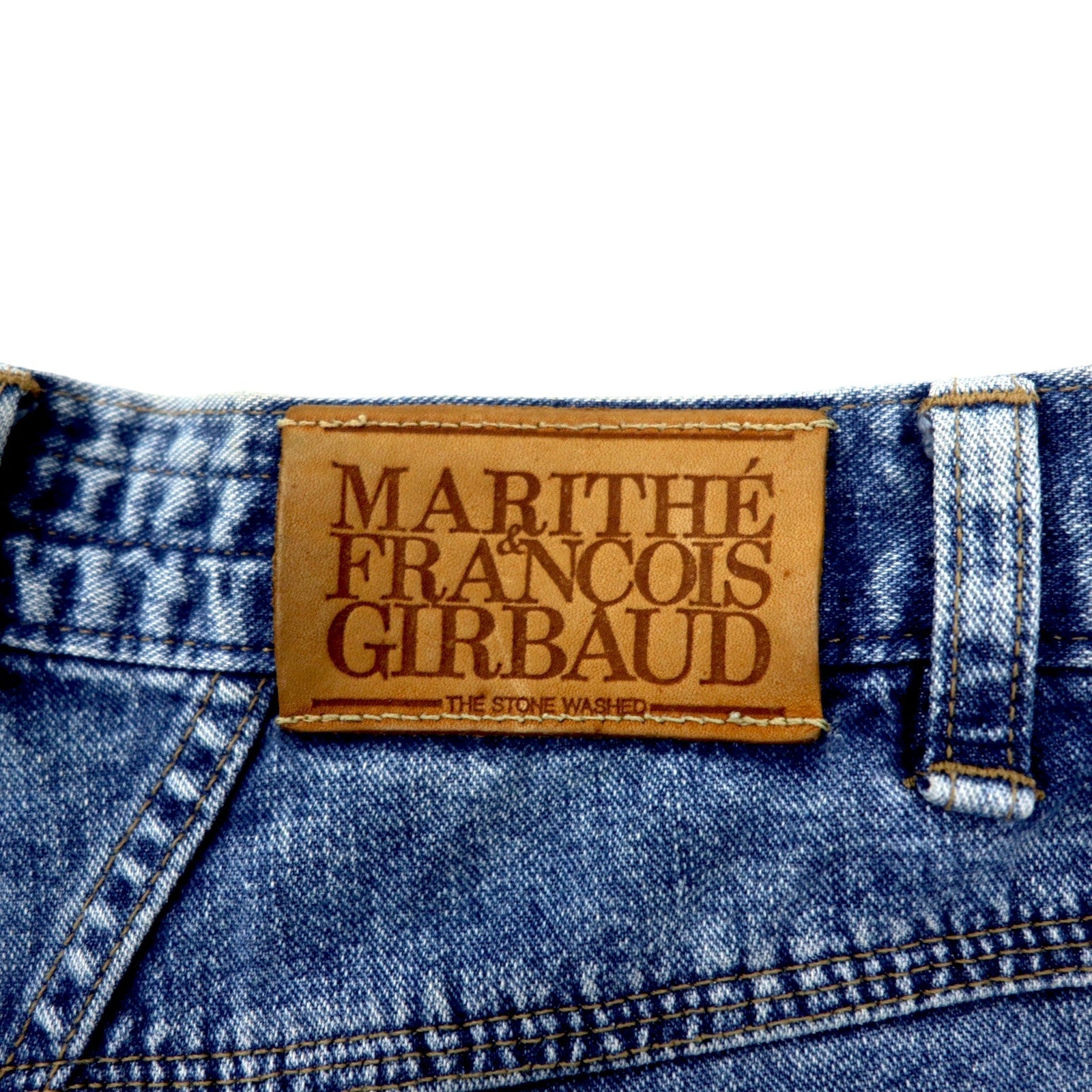 MARITHE FRANCOIS GIRBAUD Pantaloni in denim affusolati a sacco S blu slavato in cotone con bottoni Made in Japan