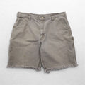 Carhartt pantaloncini cut-off in tela, taglio carpenter, shorts, taglia L, beige, vestibilità Dungaree, Made in Nicaragua