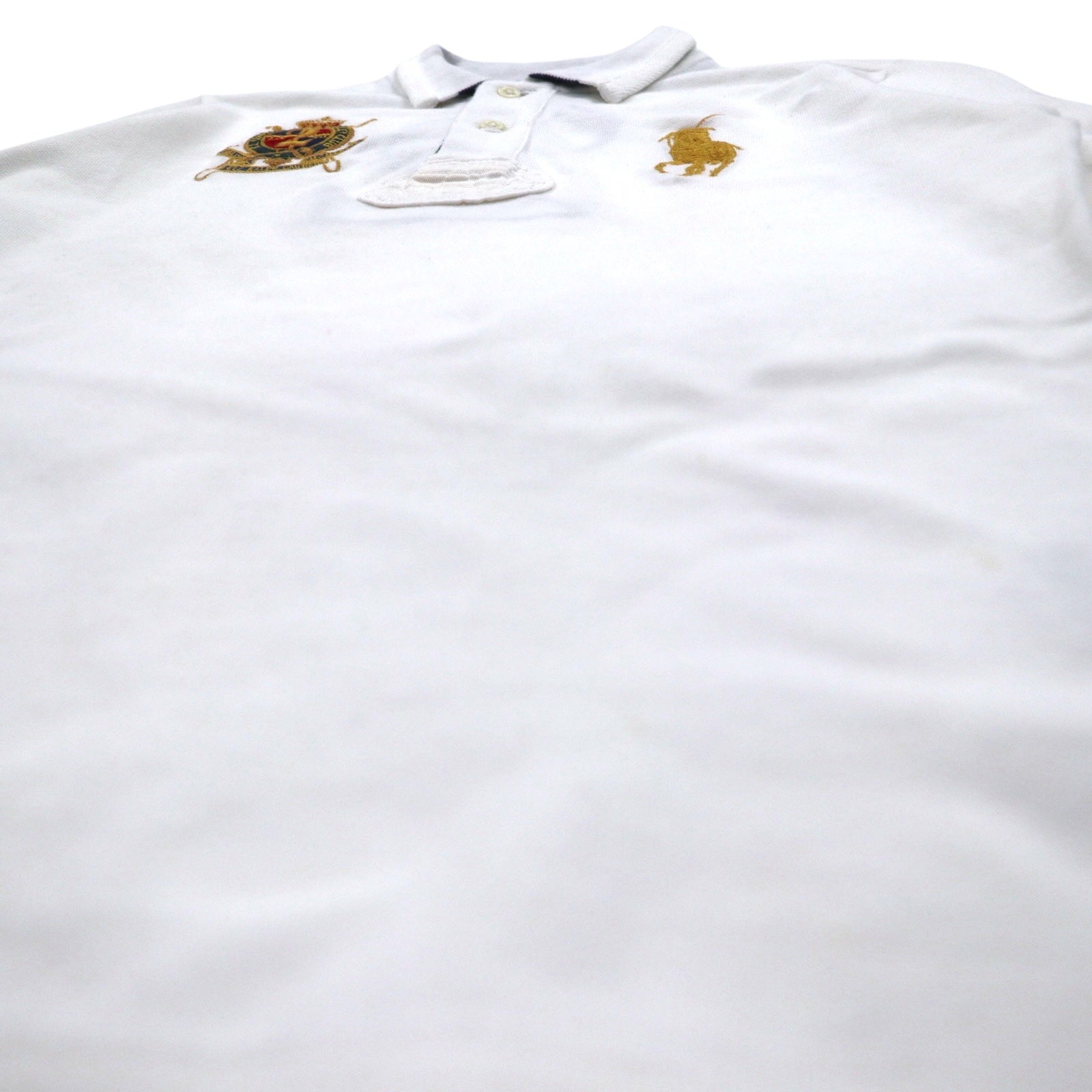 RALPH LAUREN Big Pony Maglia Rugby L Bianca Numerata R.L COUNTRY RIDERS & JOCKEY CLUB