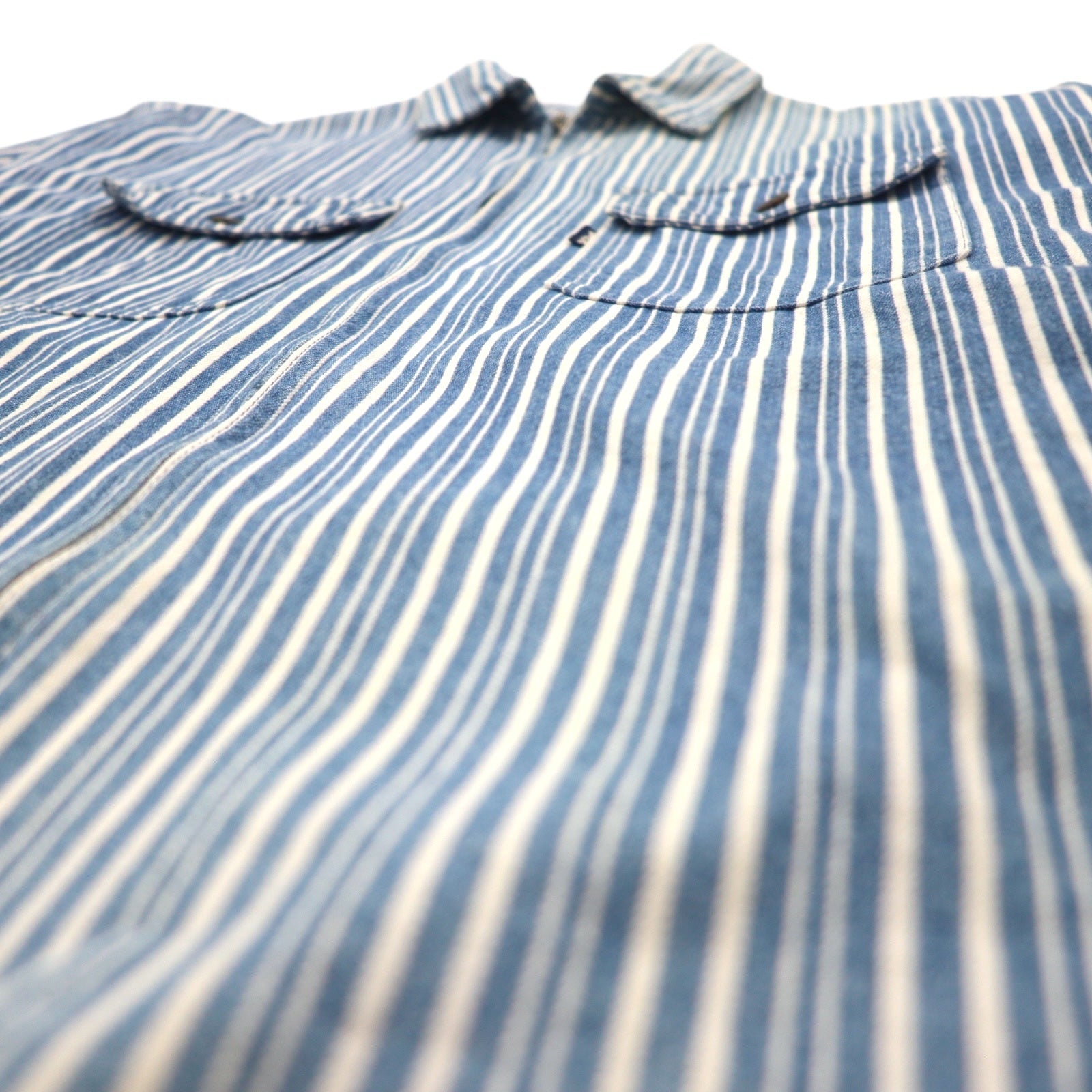 VAN -JAC- Giacca a vento in cotone a righe blu, taglia M, Made in Japan
