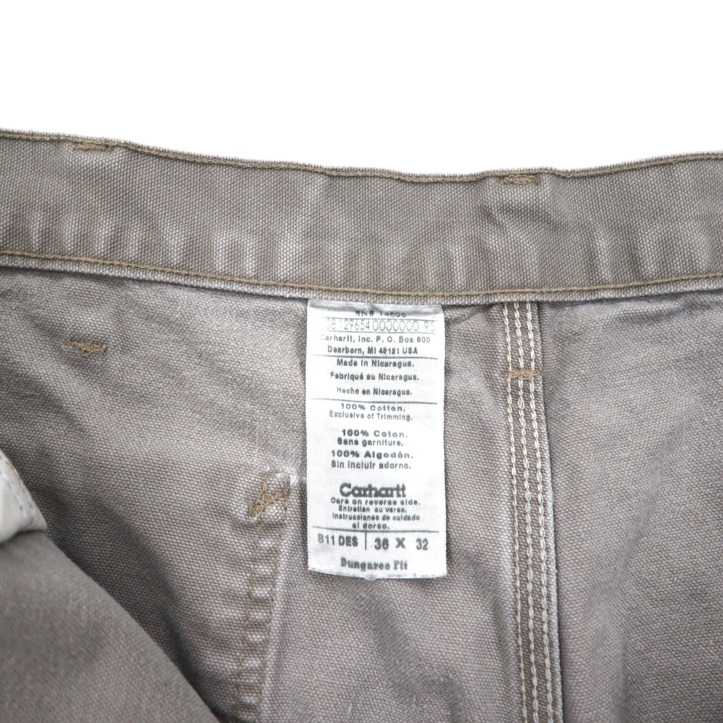 Carhartt pantaloncini cut-off in tela, taglio carpenter, shorts, taglia L, beige, vestibilità Dungaree, Made in Nicaragua