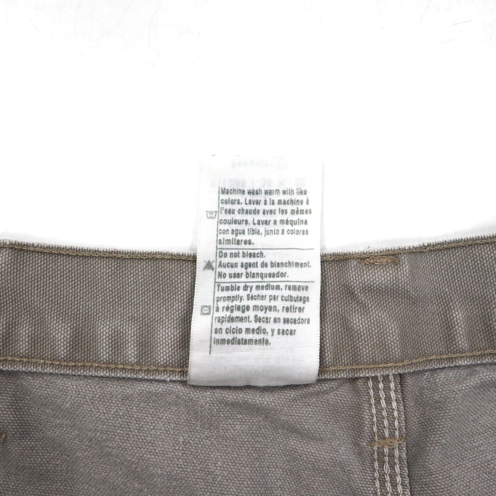 Carhartt pantaloncini cut-off in tela, taglio carpenter, shorts, taglia L, beige, vestibilità Dungaree, Made in Nicaragua