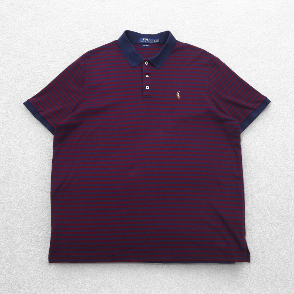 Polo Ralph Lauren Polo a righe Classic Fit XL blu navy bordeaux ricamo pony piccolo