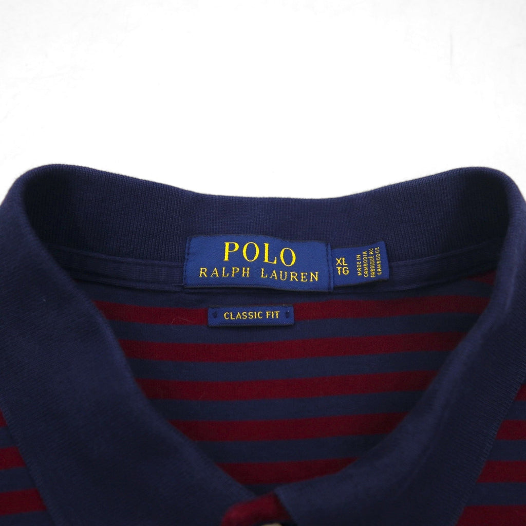 Polo Ralph Lauren Polo a righe Classic Fit XL blu navy bordeaux ricamo pony piccolo