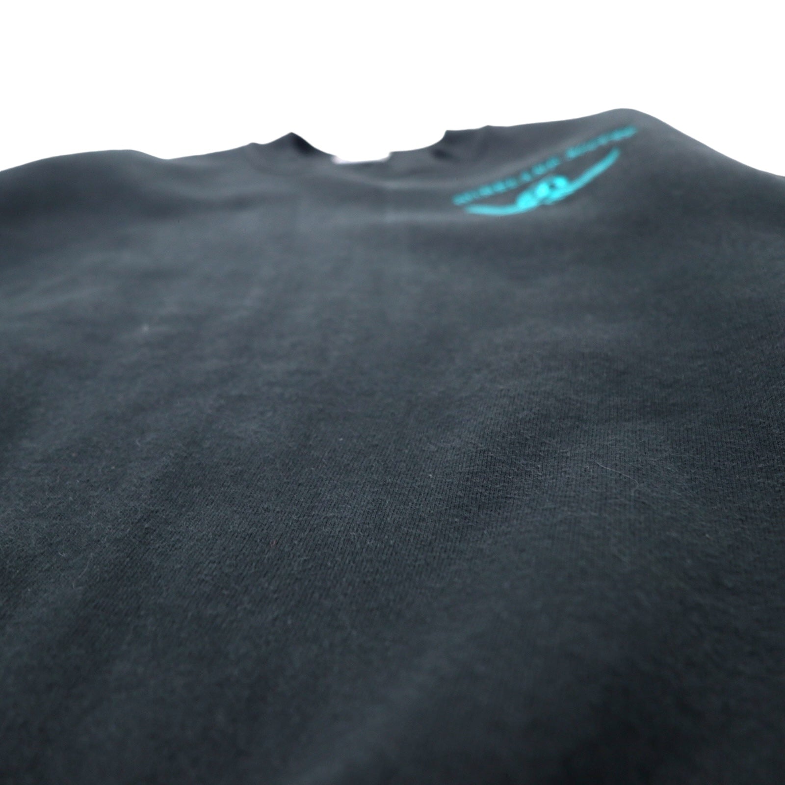 JERZEES Fabbricato negli USA Anni '90 SUPER SWEATS Felpa girocollo M Nera Cotone Felpato DUNELAND SOCCER Ricamo singolo
