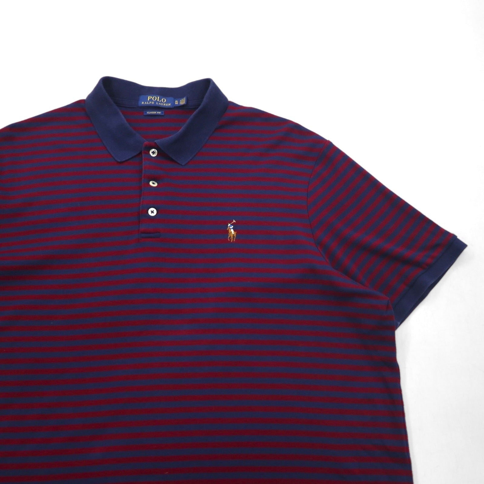 Polo Ralph Lauren Polo a righe Classic Fit XL blu navy bordeaux ricamo pony piccolo