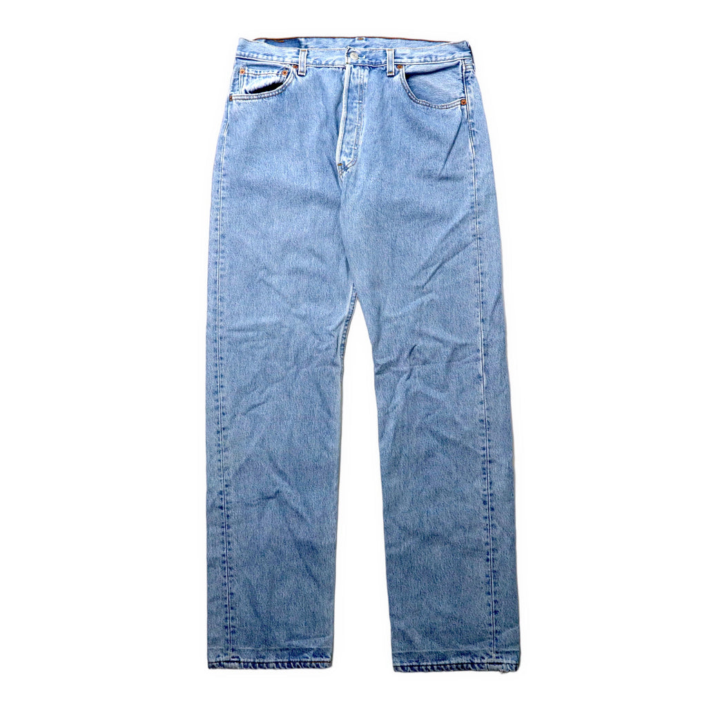 Levi's 501 made in USA, anni '90, jeans, taglia 36, blu, lavaggio ghiaccio, bottone sul retro 553, 501-0134