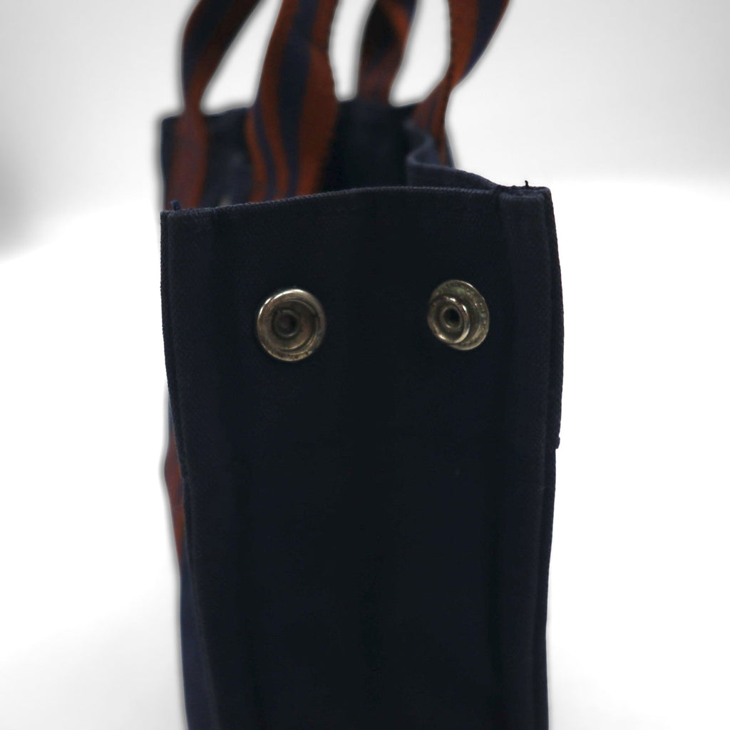 HERMES フールトゥ PM トートバッグ ハンドバッグ ネイビー キャンバス フランス製