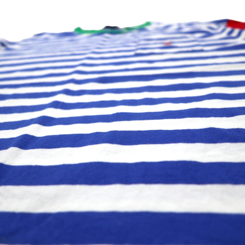 POLO RALPH LAUREN T-shirt a righe Classic Fit con taschino, taglia XL, blu e bianco, cotone, color block, piccolo ricamo pony