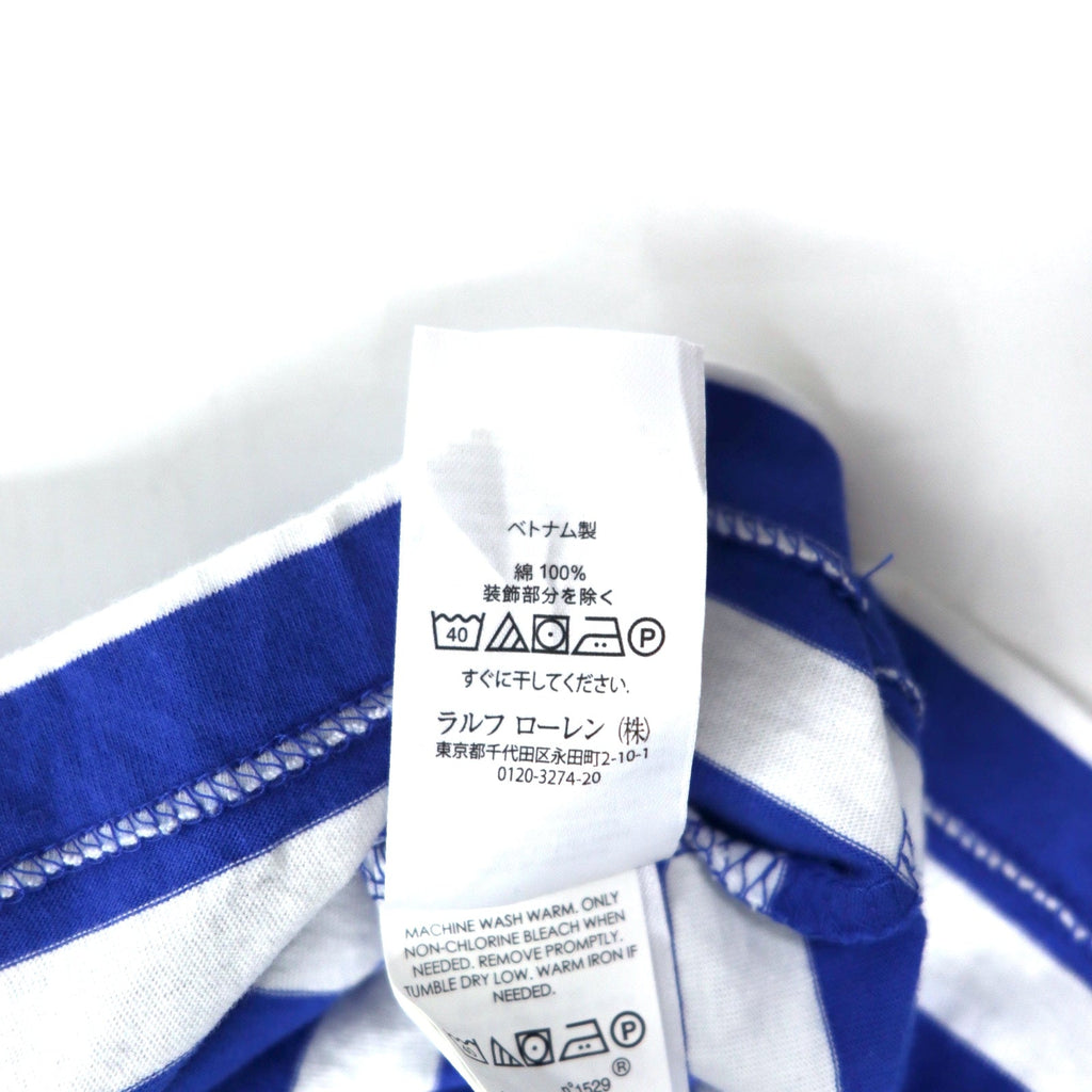 POLO RALPH LAUREN T-shirt a righe Classic Fit con taschino, taglia XL, blu e bianco, cotone, color block, piccolo ricamo pony