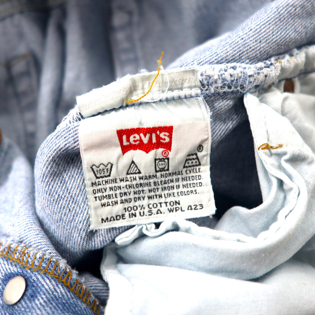 Levi's 501 made in USA, anni '90, jeans, taglia 36, blu, lavaggio ghiaccio, bottone sul retro 553, 501-0134