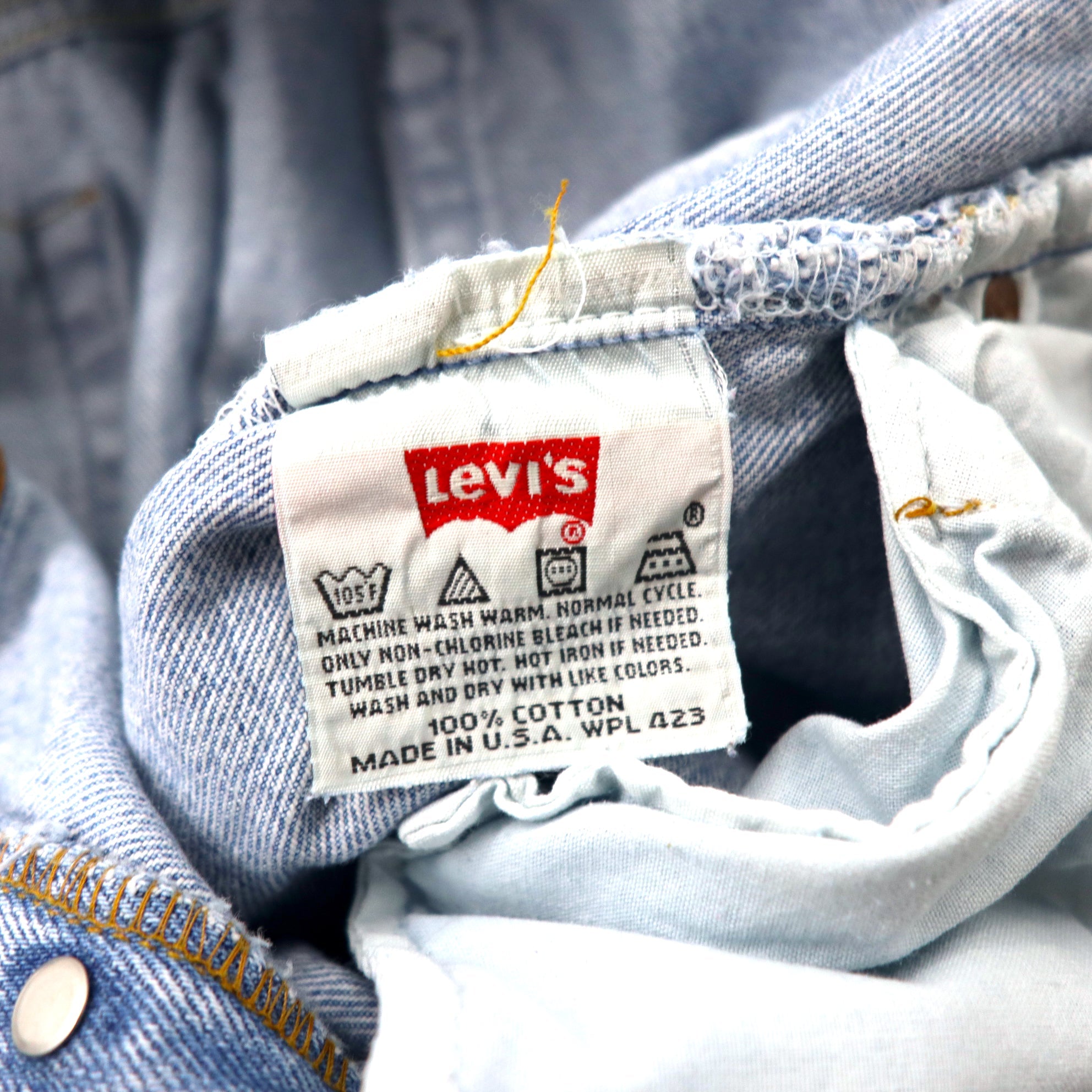 Levi's 501 made in USA, anni '90, jeans, taglia 36, blu, lavaggio ghiaccio, bottone sul retro 553, 501-0134