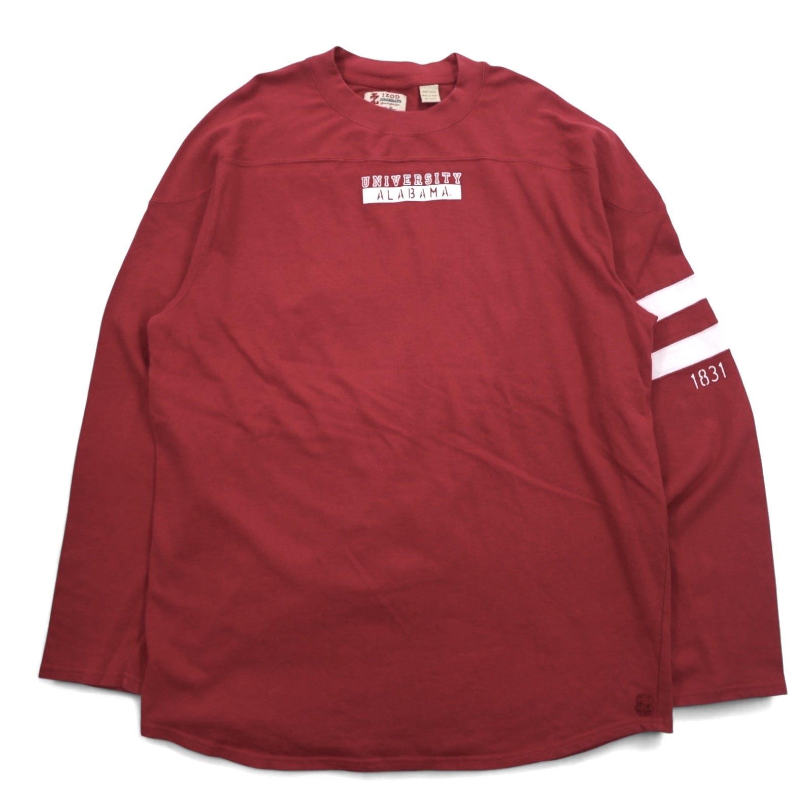 T-shirt a maniche lunghe IZOD College, 3XL, rossa, cotone, ALABAMA UNIVERSITY
