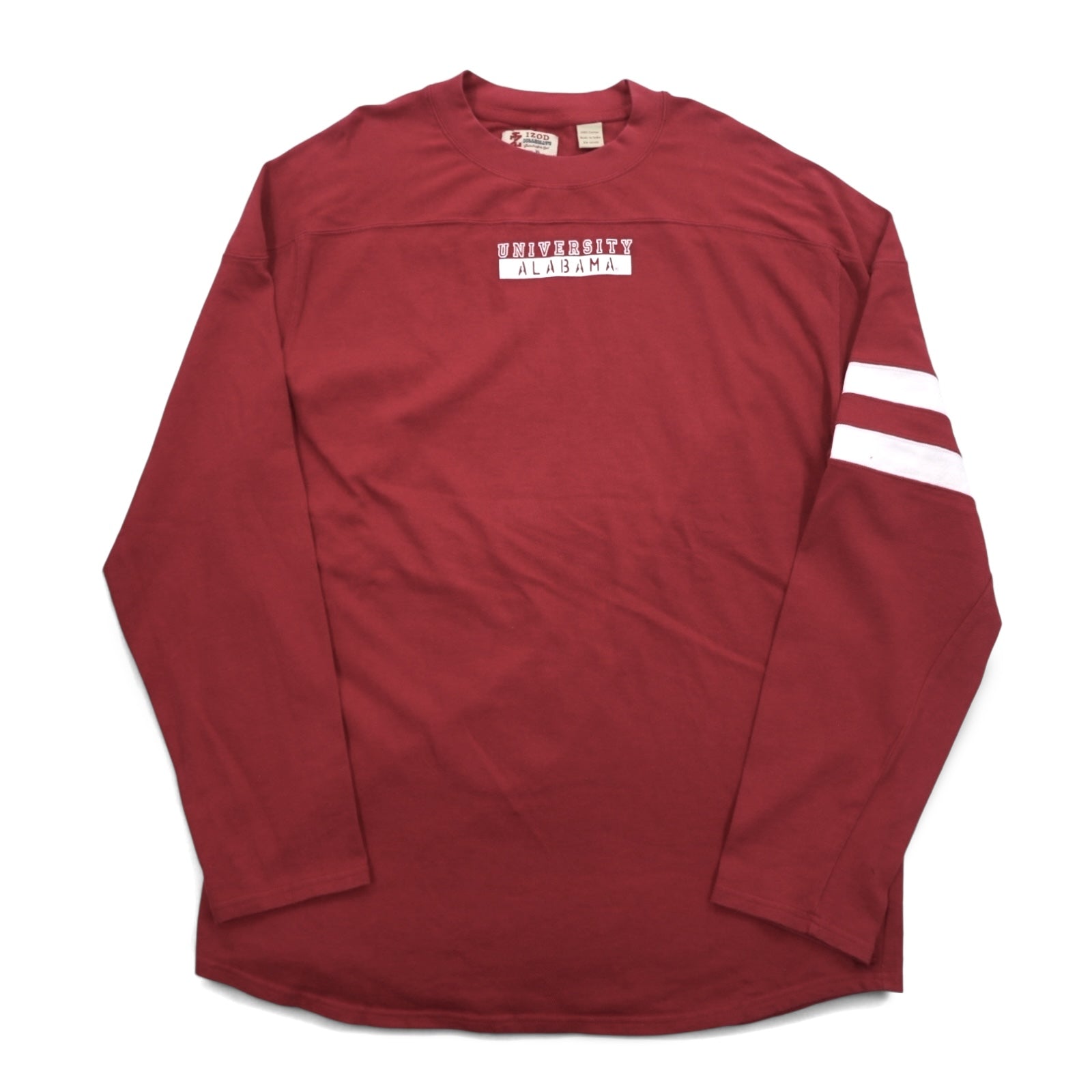 T-shirt a maniche lunghe IZOD College, 3XL, rossa, cotone, ALABAMA UNIVERSITY