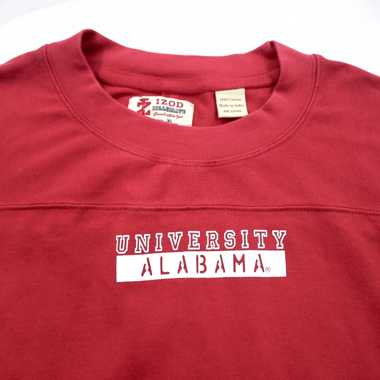 T-shirt a maniche lunghe IZOD College, 3XL, rossa, cotone, ALABAMA UNIVERSITY