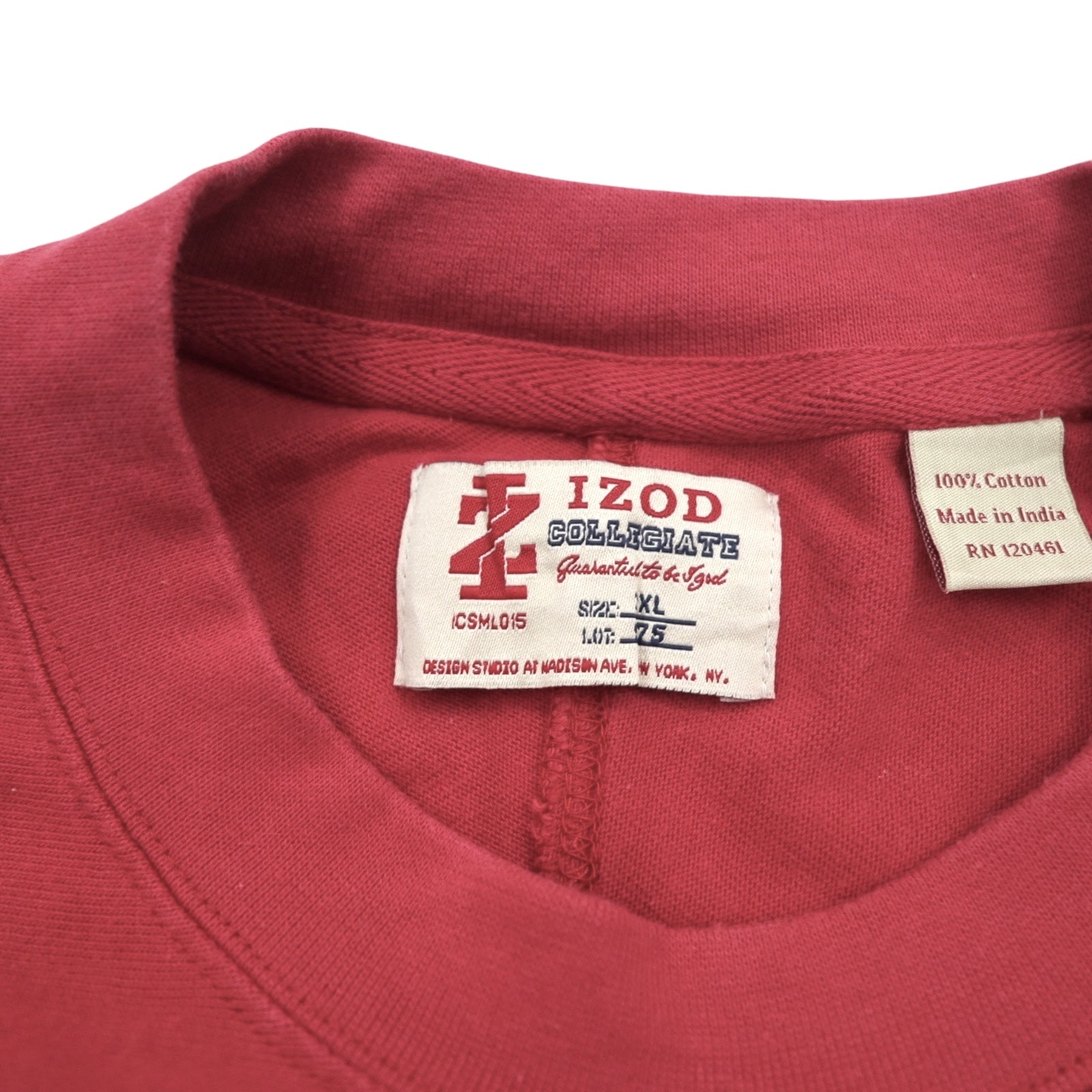 T-shirt a maniche lunghe IZOD College, 3XL, rossa, cotone, ALABAMA UNIVERSITY