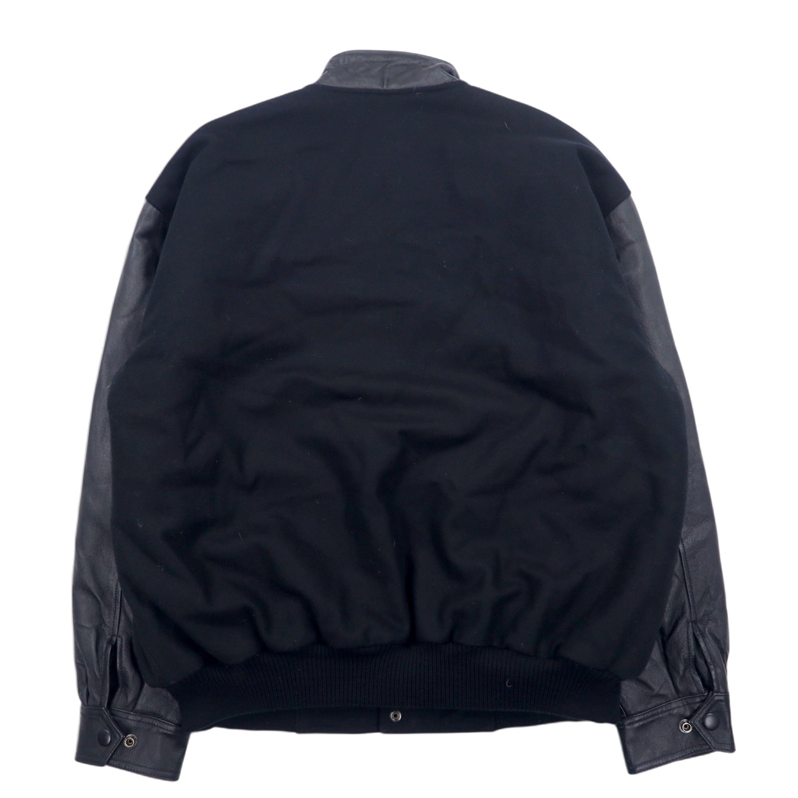 AMANATI Giacca varsity in misto lana e pelle L nera HAMPTON'S