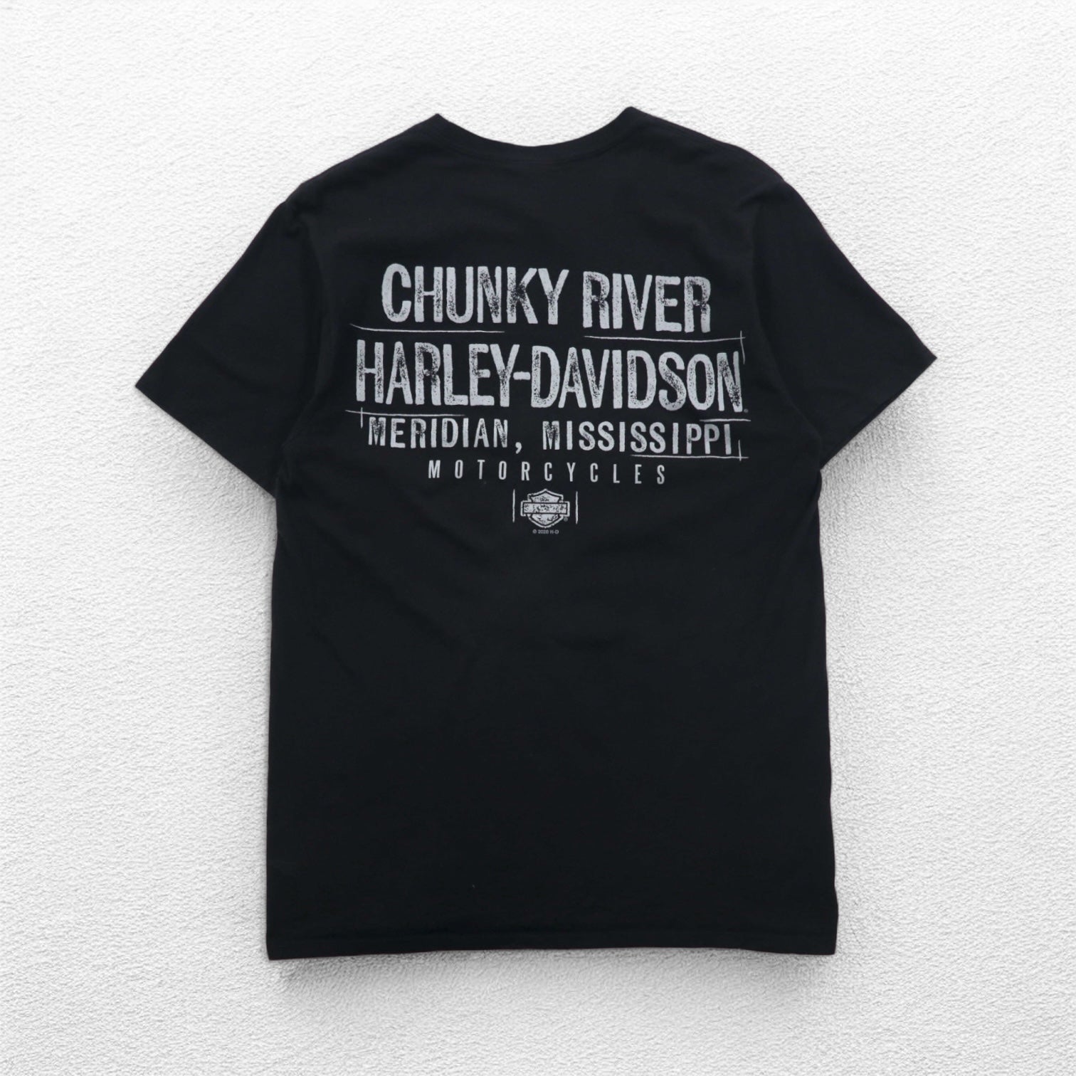 HARLEY DAVIDSON T-shirt stampa doppia M nero cotone MISSISSIPPI