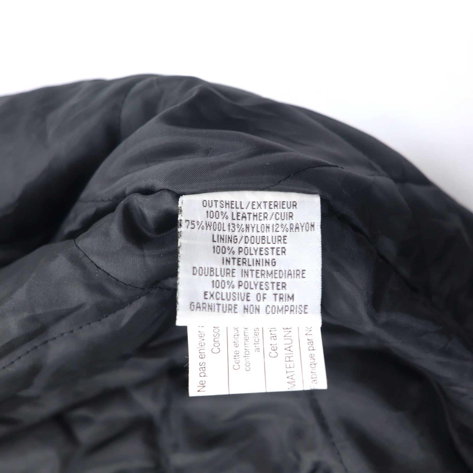 AMANATI Giacca varsity in misto lana e pelle L nera HAMPTON'S