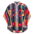 WRANGLER anni '90 USA fantasia nativa bottoni camicia western XL grigio cotone