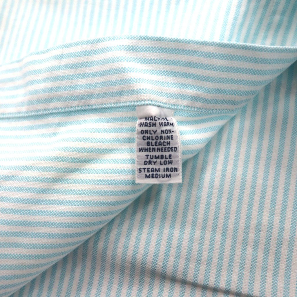 Ralph Lauren anni '90 Classic Fit Camicia a maniche corte Oxford Button-Down XL Bianca a righe blu con piccolo ricamo pony