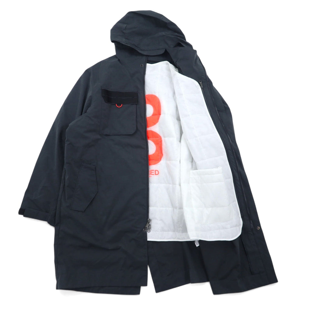 NIKE JORDAN 23ENG OTW PARKER フーデッド ロング ブラック ジャケット 3XL ブラック キルティングライナー ダブルジップ フィッシュテイル Thermore フード収納式 CK8909-045 未使用品