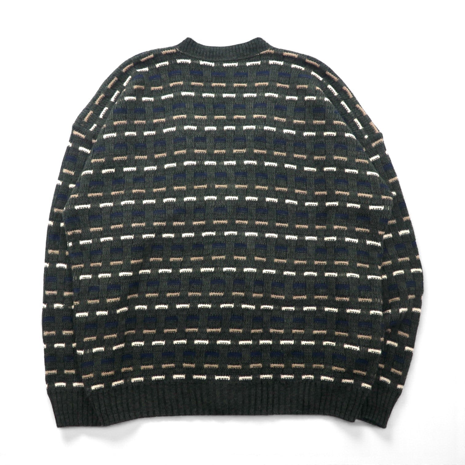 90s USA Vintage Cardigan Vネック アクリル ニット カーディガン XL マルチカラー DAVID TAYLOR90年代 USA製