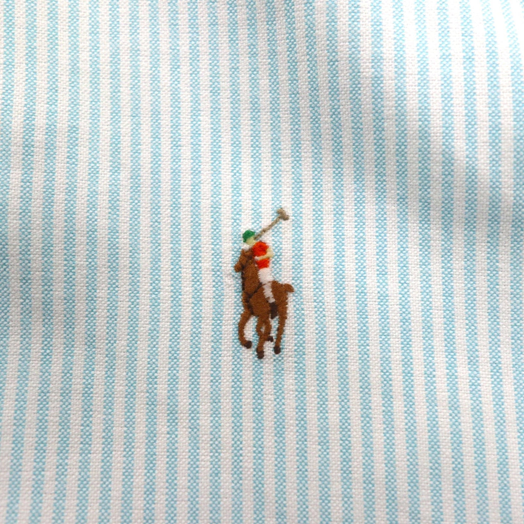 Ralph Lauren anni '90 Classic Fit Camicia a maniche corte Oxford Button-Down XL Bianca a righe blu con piccolo ricamo pony