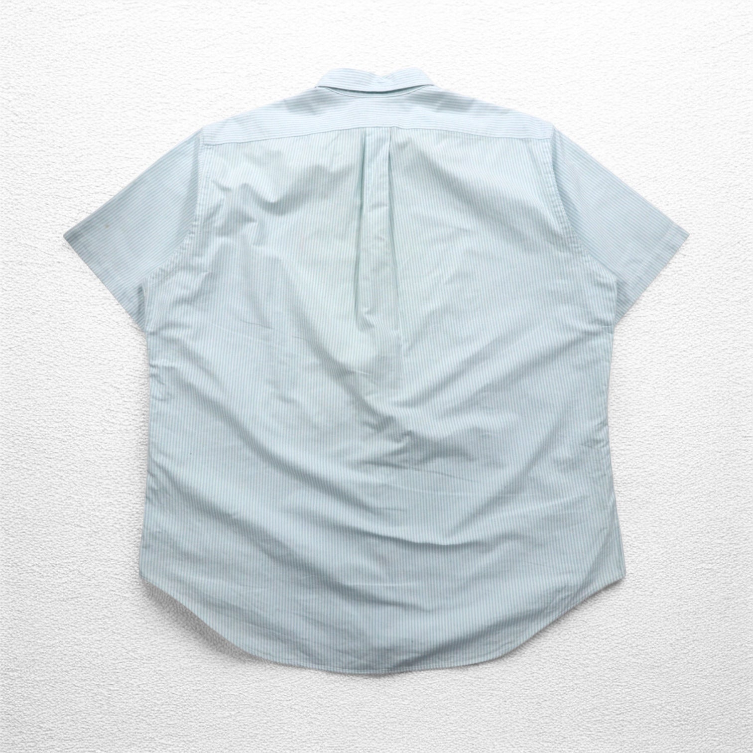 Ralph Lauren anni '90 Classic Fit Camicia a maniche corte Oxford Button-Down XL Bianca a righe blu con piccolo ricamo pony