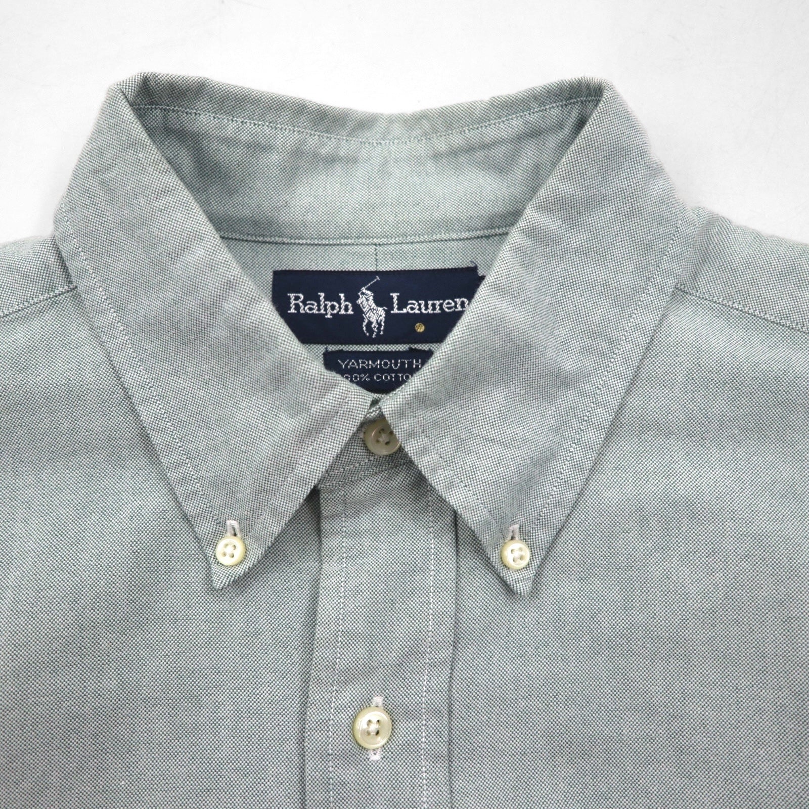 Ralph Lauren 90年代 オックスフォード ボタンダウン シャツ XL グリーン YARMOUTH スモールポニー刺繡