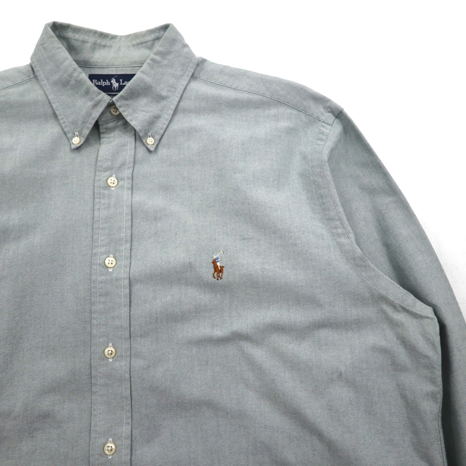 Ralph Lauren 90年代 オックスフォード ボタンダウン シャツ XL グリーン YARMOUTH スモールポニー刺繡