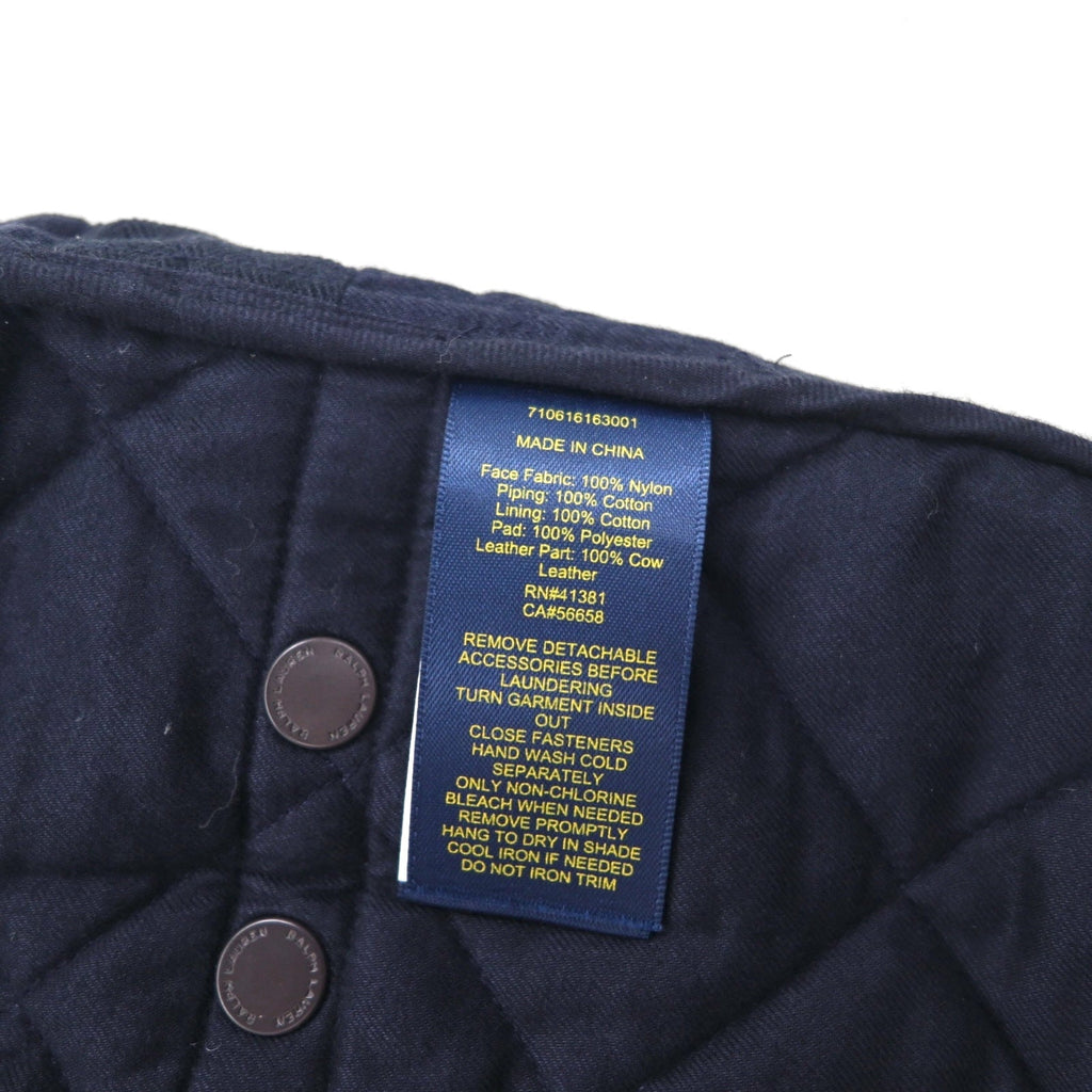 Polo Ralph Lauren ミリタリー キルティング ベスト S ネイビー 中綿 TALONジップ チンストラップ ジップアップ 比翼 スナップボタン