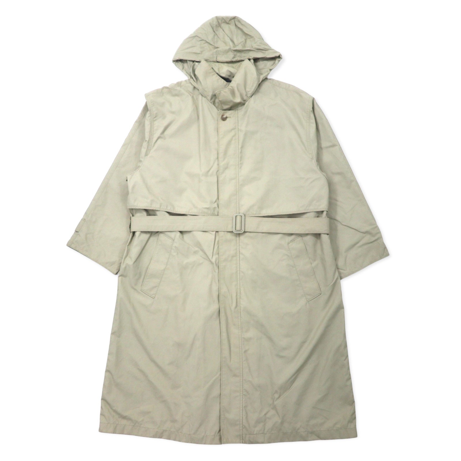 LONDON FOG Soprabito a collo alto con chiusura a scomparsa, collo a camicia, taglia 42, beige, in cotone e nylon, cappuccio ripiegabile, COMMUTER COLLECTION